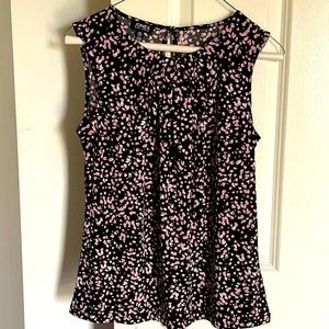 Jones New York Ladies Sleeveless Top- Black, Pink & White - Size Small